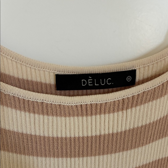 Deluc Beige & Cream Striped Maxi Slip Dress - Picture 3 of 5